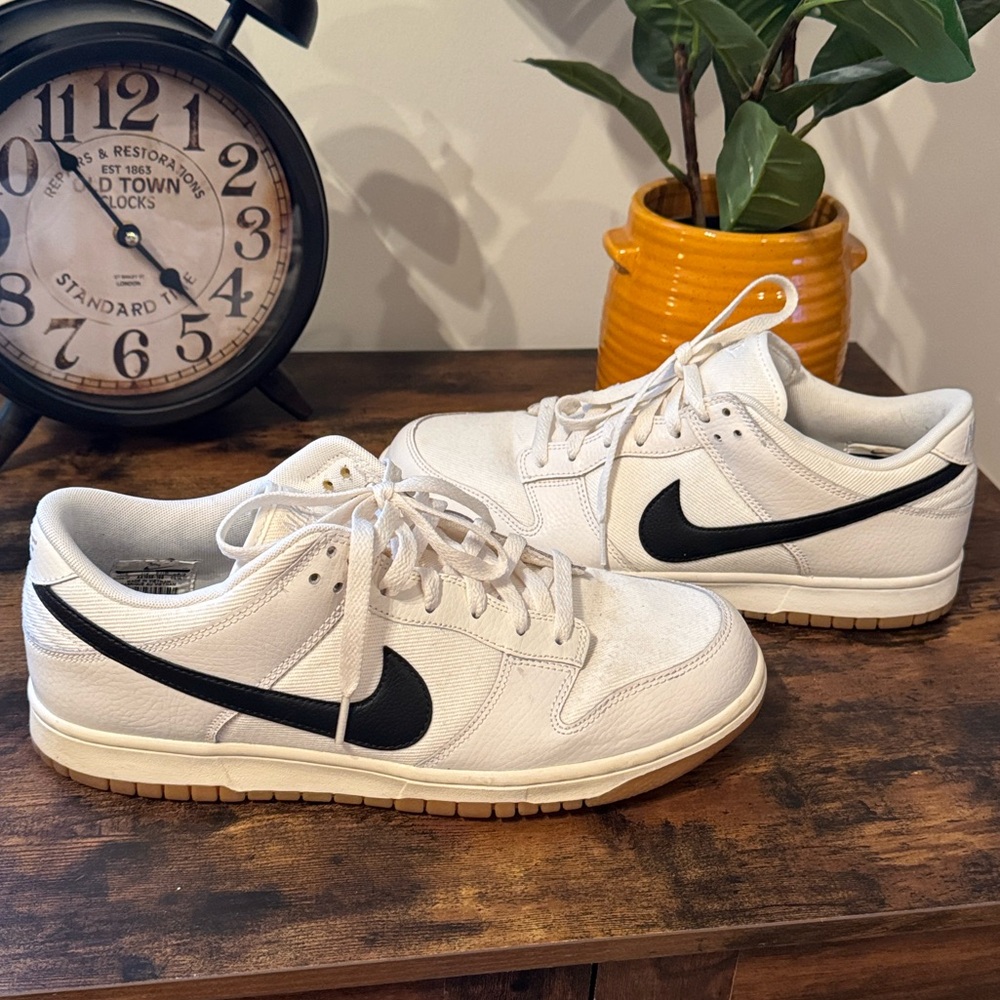 Nike Dunk Low Canvas White/Gum/Black Sneakers Men’s 10.5 👟